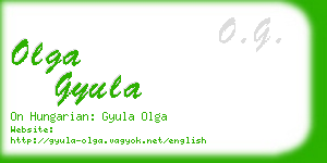 olga gyula business card